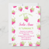 Niedlich Berry Sweet Pink Strawberries Geburtstag Einladung (Vorderseite)