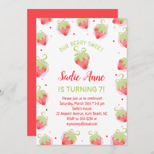 Niedlich Berry Sweet Red Strawberries Geburtstag Einladung