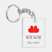 Niedlich BESSER ZUSAMMENGEBEN rote Herzen mit Ihre Schlüsselanhänger (Vorderseite links)