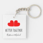 Niedlich BESSER ZUSAMMENGEBEN rote Herzen mit Ihre Schlüsselanhänger (Rückseite)