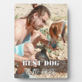 NIEDLICH! 🐕 Best Dog Vater je Custom Foto Plaque Fotoplatte (Vorderseite)
