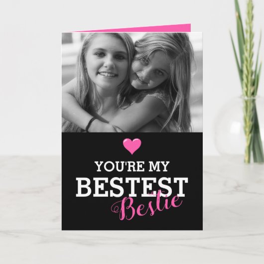 Niedlich Best friend Custom Foto | Bestie Karte (Vorderseite)