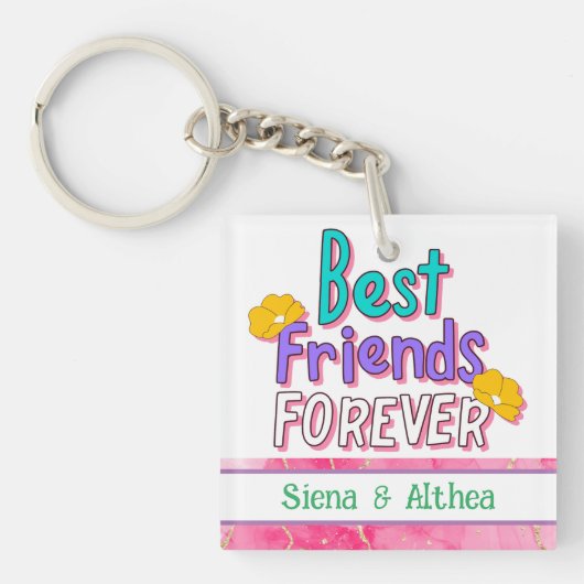 Niedlich Best Friends Forever Typografy Schlüsselanhänger (Vorderseite)