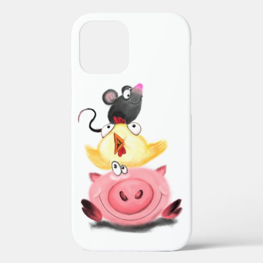 Niedlich Best Friends Piggy Chick and Mouse - Cart Case-Mate iPhone Hülle (Rückseite)