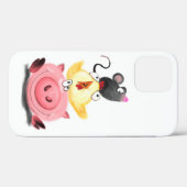 Niedlich Best Friends Piggy Chick and Mouse - Cart Case-Mate iPhone Hülle (Rückseite (Horizontal))