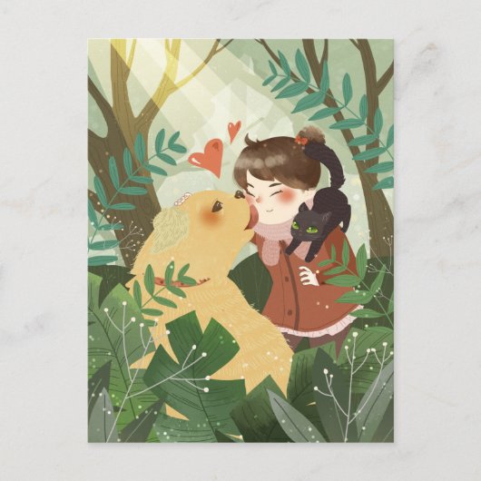 Niedlich Best Friends Postcard Postkarte (Vorderseite)