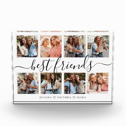 Niedlich Best Friends Script Collage Fotoblock (Vorderseite)