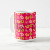 Niedlich Best Mama Blume Rot Rosa Kaffeetasse (Vorderseite Links)