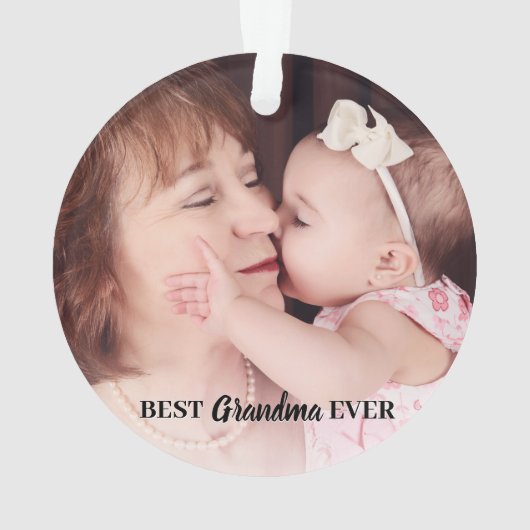 Niedlich Best Oma Ever Foto Ornament (Rückseite)