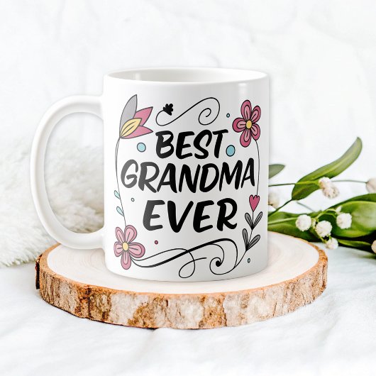 Niedlich Best Oma je Floral Coffee Tasse