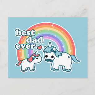 Niedlich Best Unicorn Vater jemals Postkarte