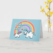 Niedlich Best Unicorn Vater Karte (Gelbe Blume)
