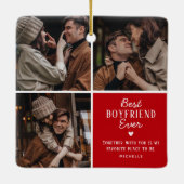 Niedlich Beste 'Boyfriend'-Version 3 FotoCollage Keramikornament (Rückseite)