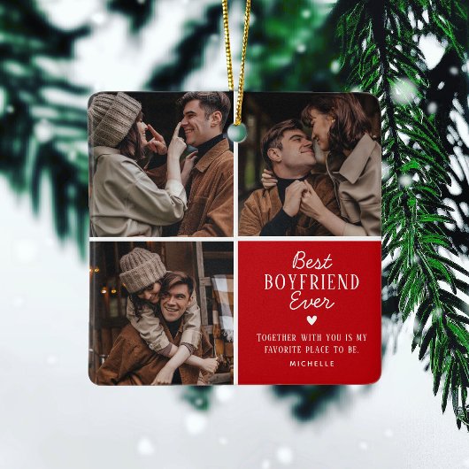 Niedlich Beste 'Boyfriend'-Version 3 FotoCollage Keramikornament