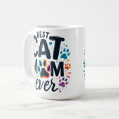 Niedlich Beste Cat Mama je Kaffeetasse (Vorderseite Links)
