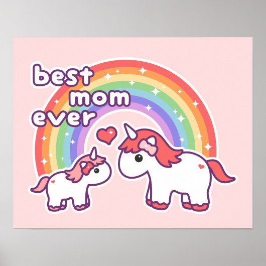 Niedlich Beste Einhorn-Mama je Poster (Vorne)
