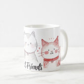 niedlich beste Katzen-Freunde Kaffeetasse (VorderseiteRechts)