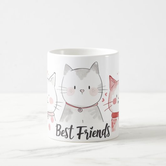 niedlich beste Katzen-Freunde Kaffeetasse (Mittel)