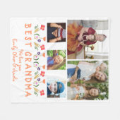 Niedlich Beste Oma Blume FotoCollage Fleecedecke (Vorderseite (Horizontal))