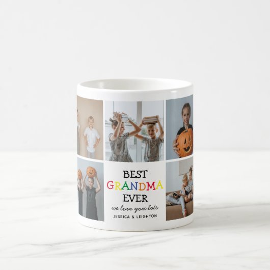 Niedlich Beste Oma je | Foto Collage Keepake Kaffeetasse (Mittel)