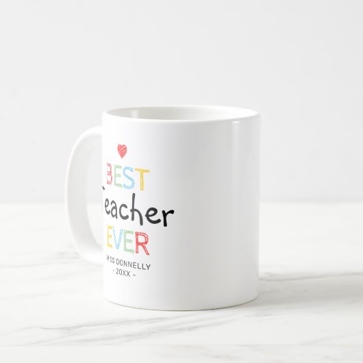 Niedlich Bester Lehrer je Kaffeetasse (Vorderseite Links)