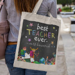 Niedlich Bester Lehrer je | Wertgutschrift Tragetasche<br><div class="desc">Lass deinem Lehrer,  wie viel sie dir gemein haben mit dieser niedlichen personalisierten "Best Teacher Ever" Tasche.</div>
