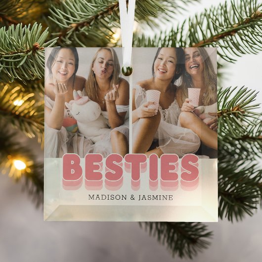 Niedlich Besties Best Friends Foto Weihnachten Ornament Aus Glas