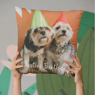 Niedlich Besties Foto Hund Lover Geburtstag Weihna Kissen