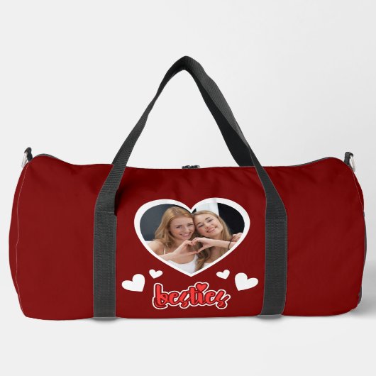 Niedlich Besties Herzstück Foto, BESTE FREUNDIN, F Duffle Bag (Vorderseite)
