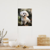Niedlich Bichon Frise Dog Art Print Poster (Küche)