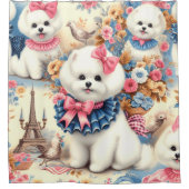 Niedlich Bichon Frisé Seamless Duschvorhang (Vorderseite)