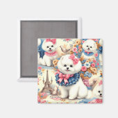 Niedlich Bichon Frisé Seamless Magnet (Vorderseite/Rückseite)