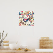 Niedlich Bichon Frisé Seamless Poster (Küche)