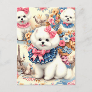 Niedlich Bichon Frisé Seamless Postkarte