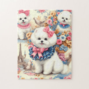 Niedlich Bichon Frisé Seamless Puzzle