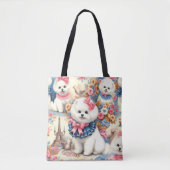 Niedlich Bichon Frisé Seamless Tasche (Vorderseite)