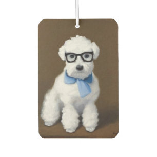Niedlich Bichon Frisé Wearing Brillen Autolufterfrischer