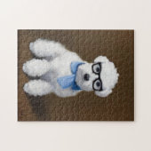 Niedlich Bichon Frisé Wearing Brillen Puzzle (Horizontal)