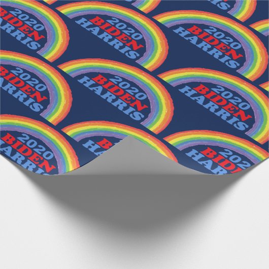 Niedlich Biden Harris 2020 Regenbogen Geschenkpapier (Ecke)