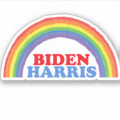 Niedlich Biden Harris Rainbow Politisch Aufkleber (Vorderseite)