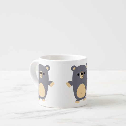 Niedlich Big Blue Cartoon Bear Espresso Tasse (Vorderseite Links)