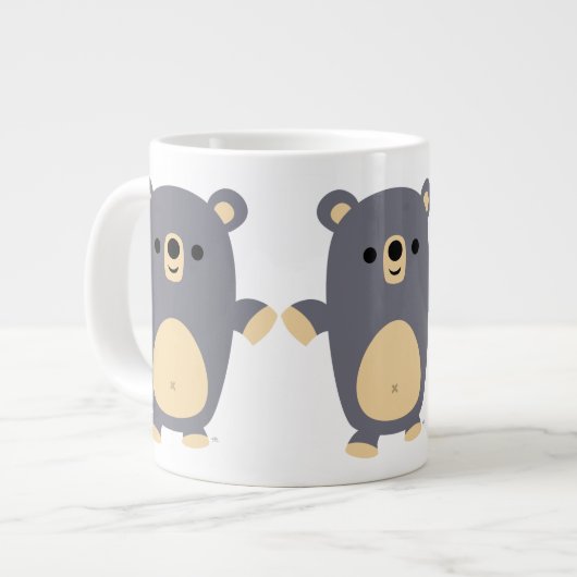 Niedlich Big Blue Cartoon Bear Jumbo Tasse (Vorderseite Links)