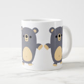 Niedlich Big Blue Cartoon Bear Jumbo Tasse (Vorderseite Rechts)