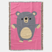 Niedlich Big Blue Cartoon Bear Throw Blanket Decke (Vorderseite Vertikal)
