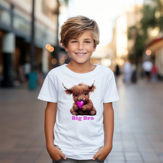 Niedlich Big Brother Pink Baby Cow T-Shirt