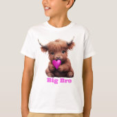 Niedlich Big Brother Pink Baby Cow T-Shirt (Vorderseite)