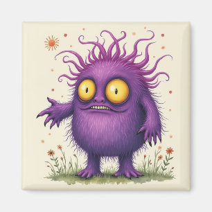 Niedlich Big Eyes Lila Monster Magnet