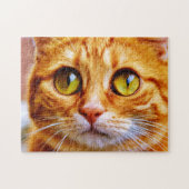 Niedlich Big Mit Augen Ginger Cat Puzzle (Horizontal)
