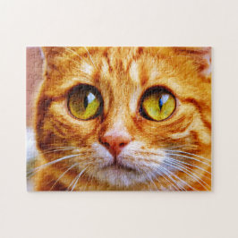 Niedlich Big Mit Augen Ginger Cat Puzzle