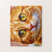 Niedlich Big Mit Augen Ginger Cat Puzzle (Vertikal)